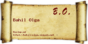 Bahil Olga névjegykártya